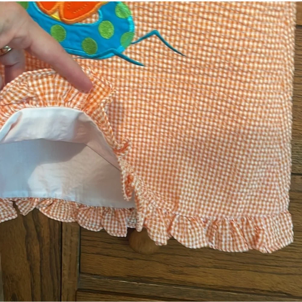 Seersucker Dress With Duck Applique’